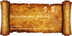 Veiszberger Bálint névjegykártya